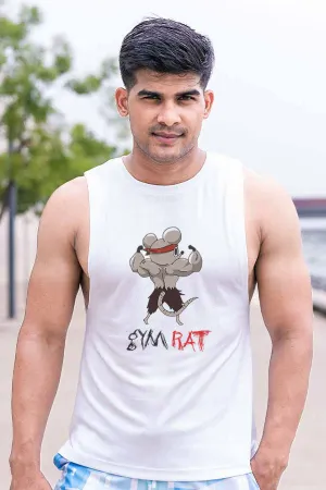 QUIRKY GYM VEST WHITE - GYM RAT