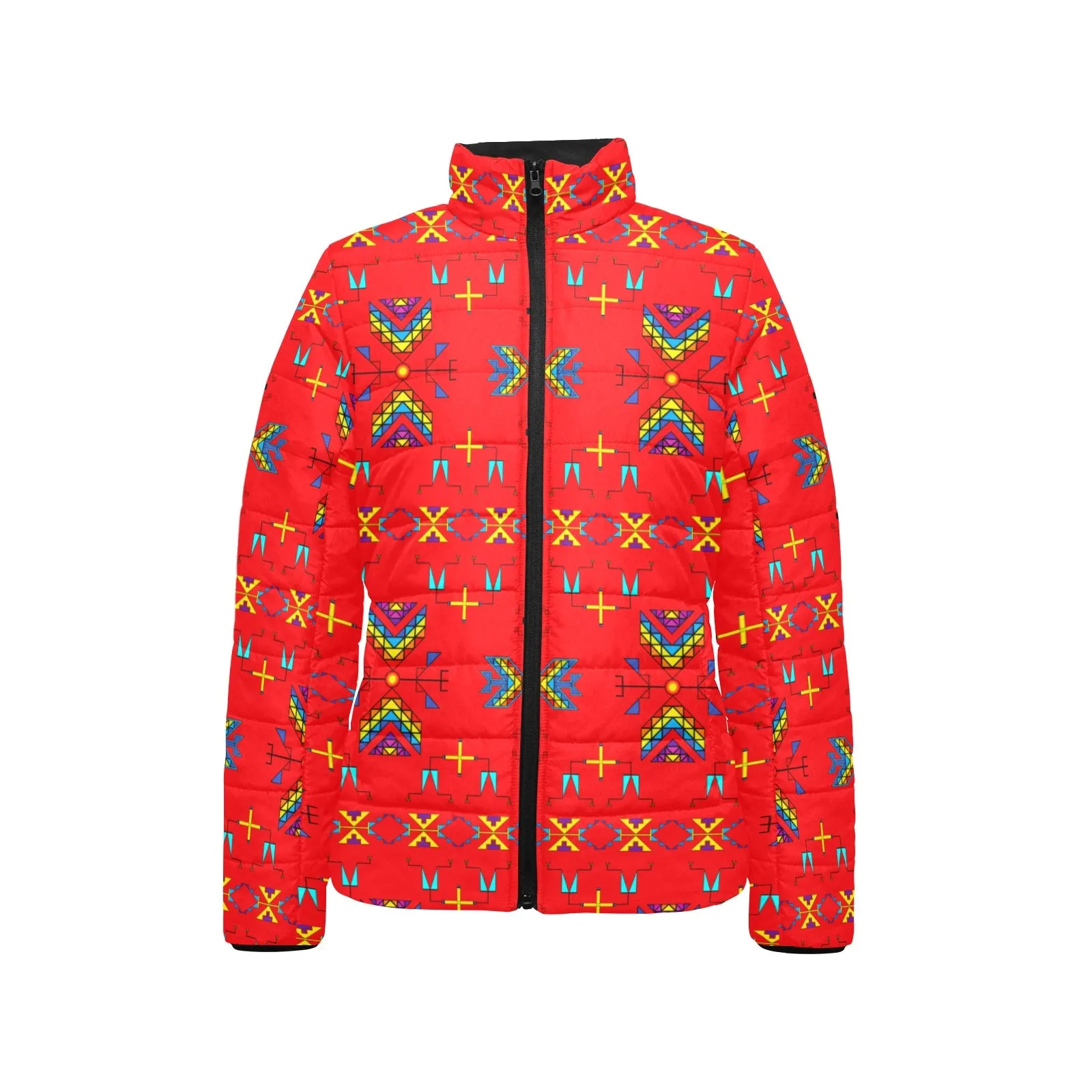 Rainy Chief Rainbow Red Women's Padded Jacket