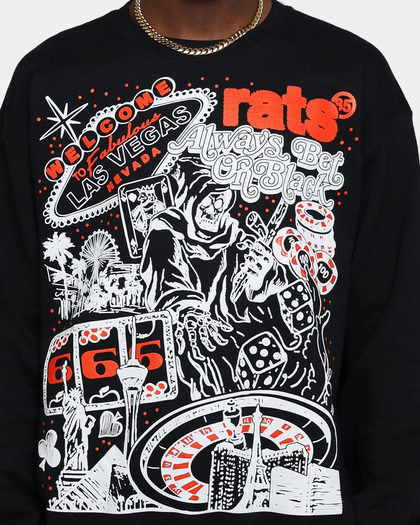 Rats Get Fat Bet On Black Crewneck Black