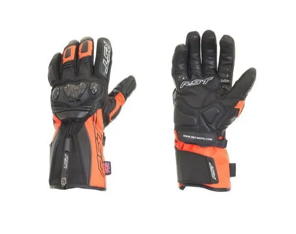 RST Paragon V Waterproof Touring Gloves - Black / Fluo Red