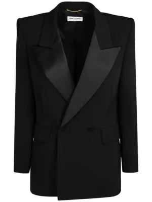 Saint Laurent   Grain de poudre tuxedo jacket 