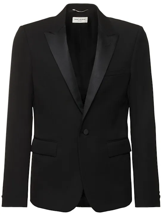 Saint Laurent   Wool gabardine tuxedo jacket 