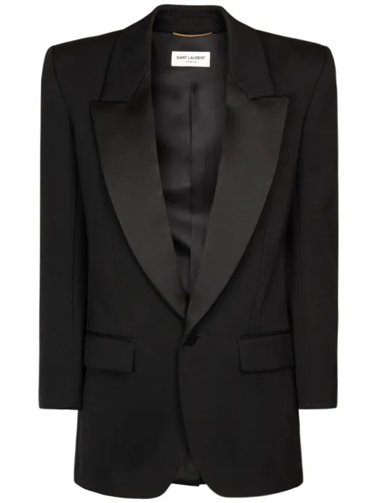 Saint Laurent   Wool gabardine tuxedo jacket 