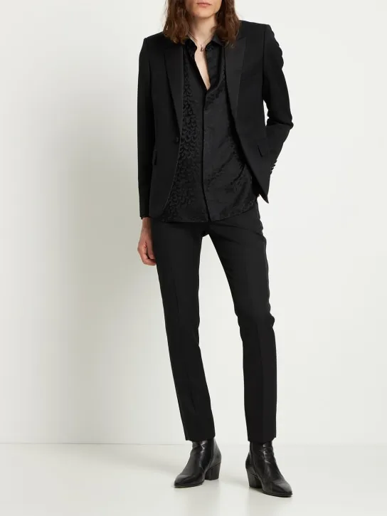 Saint Laurent   Wool gabardine tuxedo jacket 