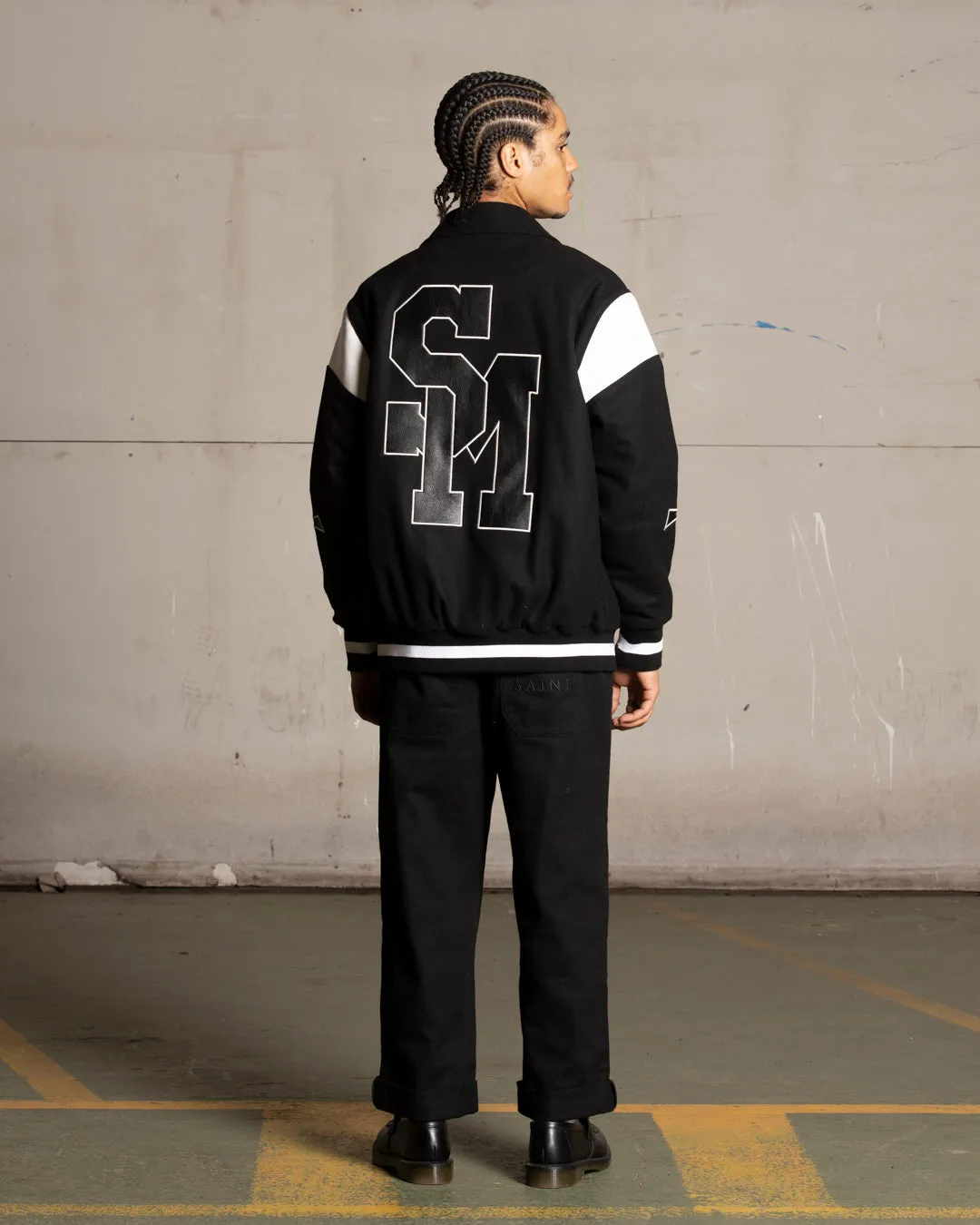 Saint Morta La Rambla Varsity Jacket Black/White