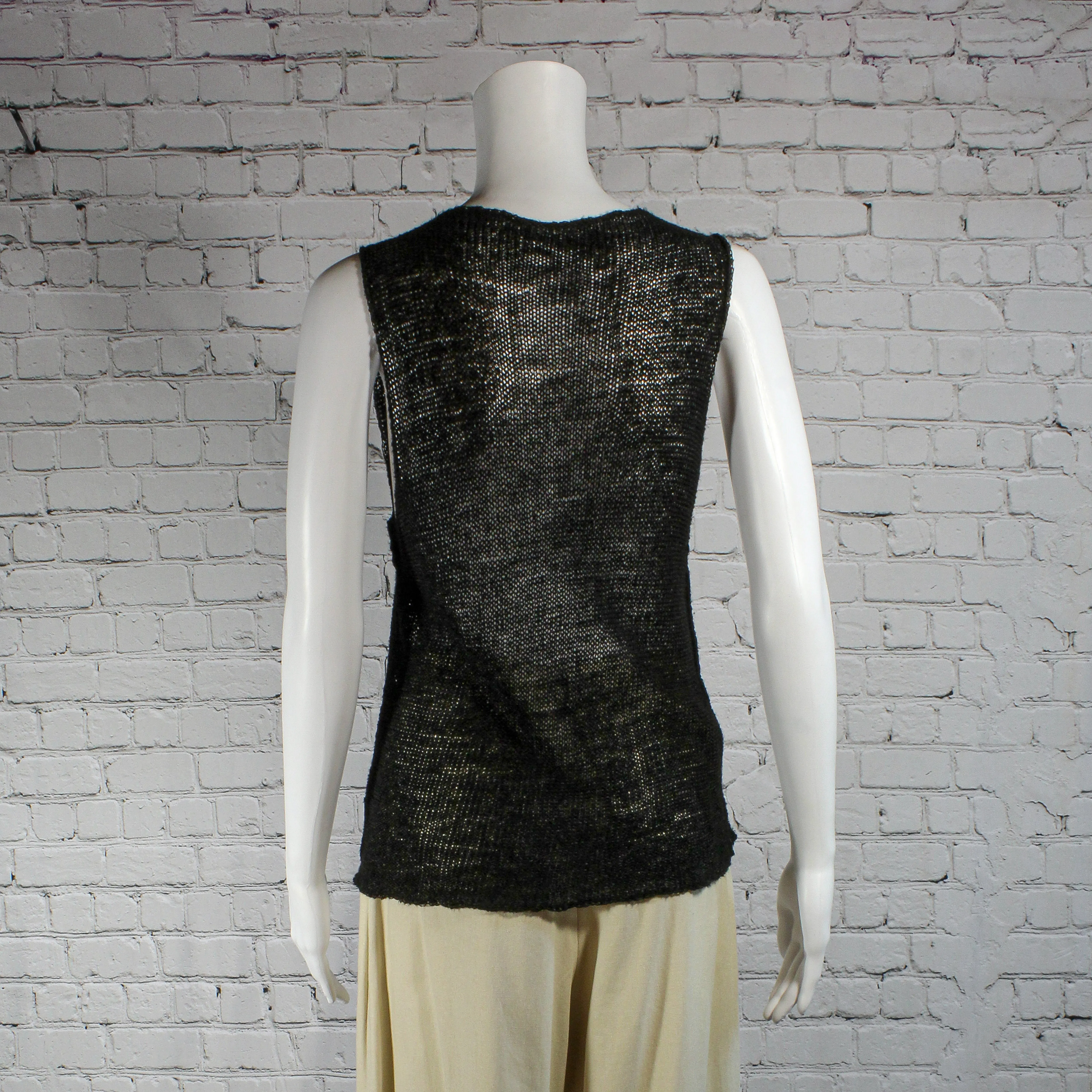 SALE! Slub Tank Top in Black or White Raffia by Paper Temples