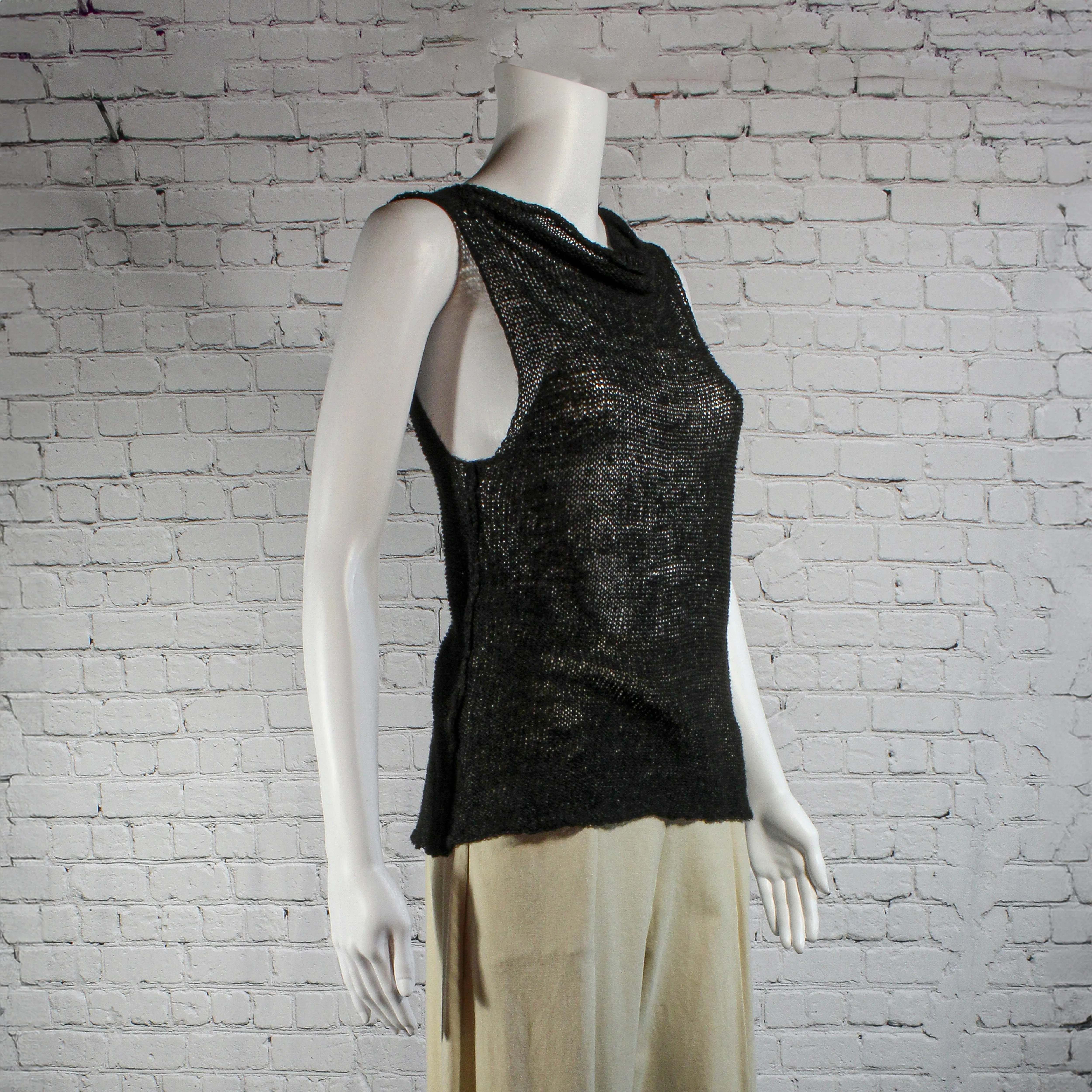 SALE! Slub Tank Top in Black or White Raffia by Paper Temples