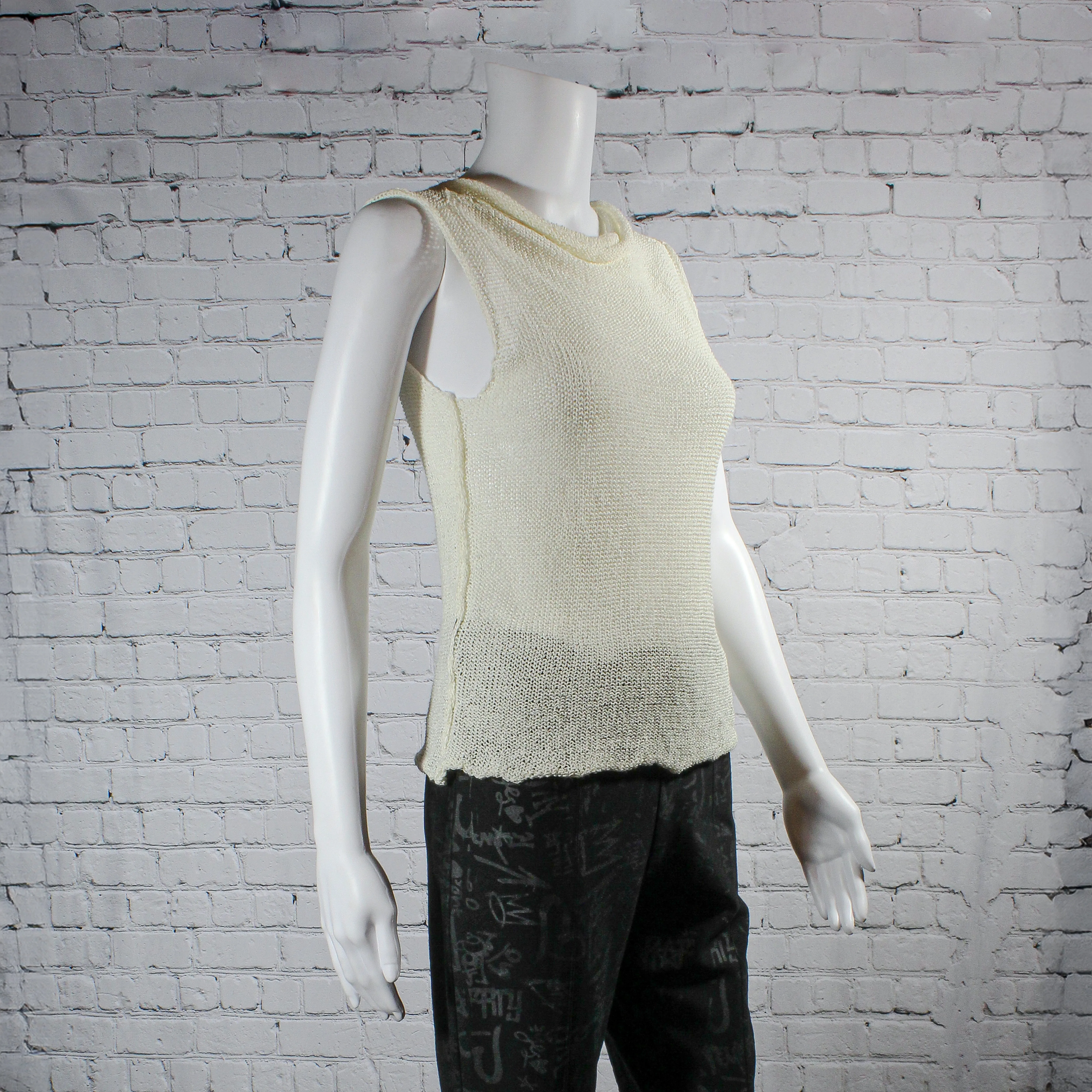 SALE! Slub Tank Top in Black or White Raffia by Paper Temples