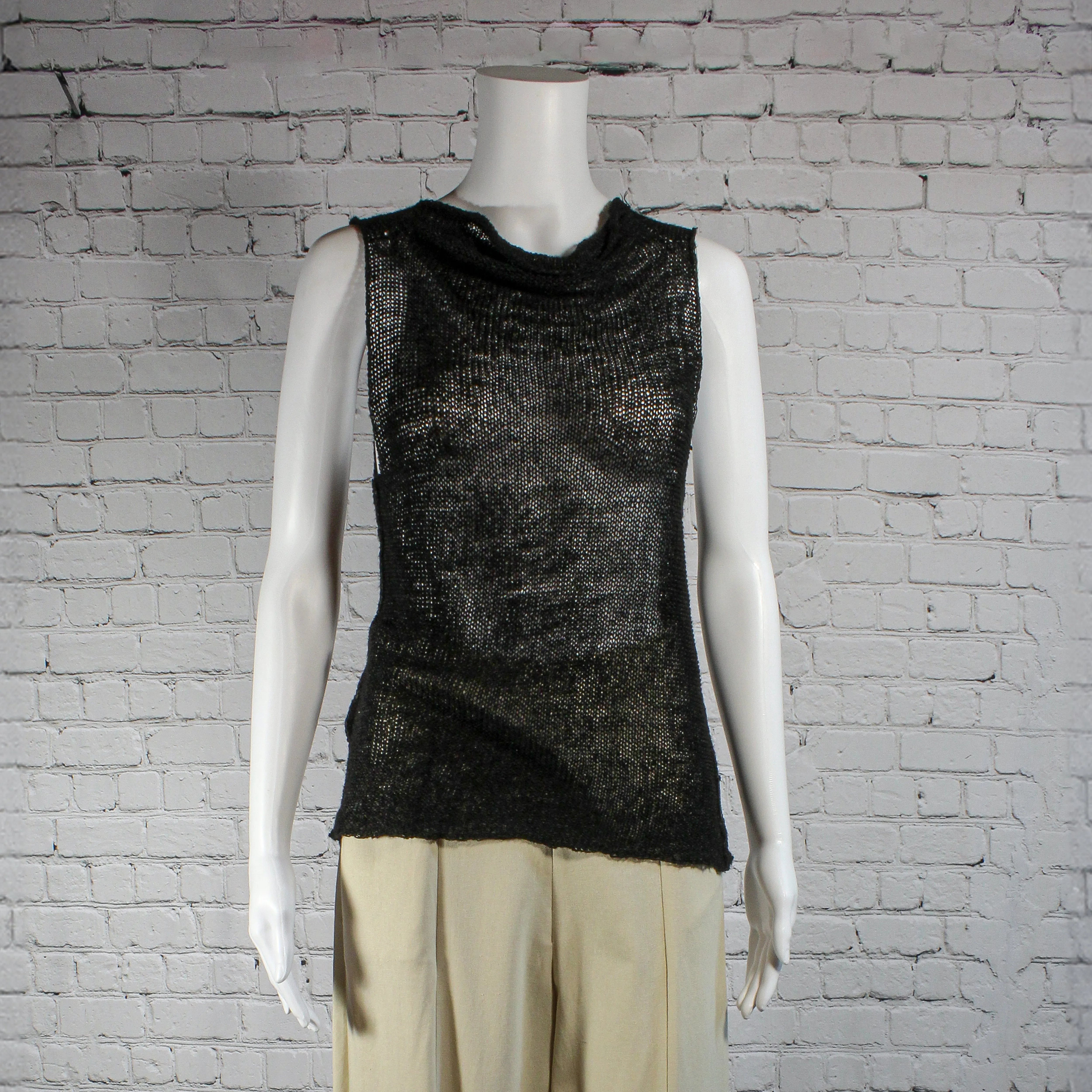 SALE! Slub Tank Top in Black or White Raffia by Paper Temples