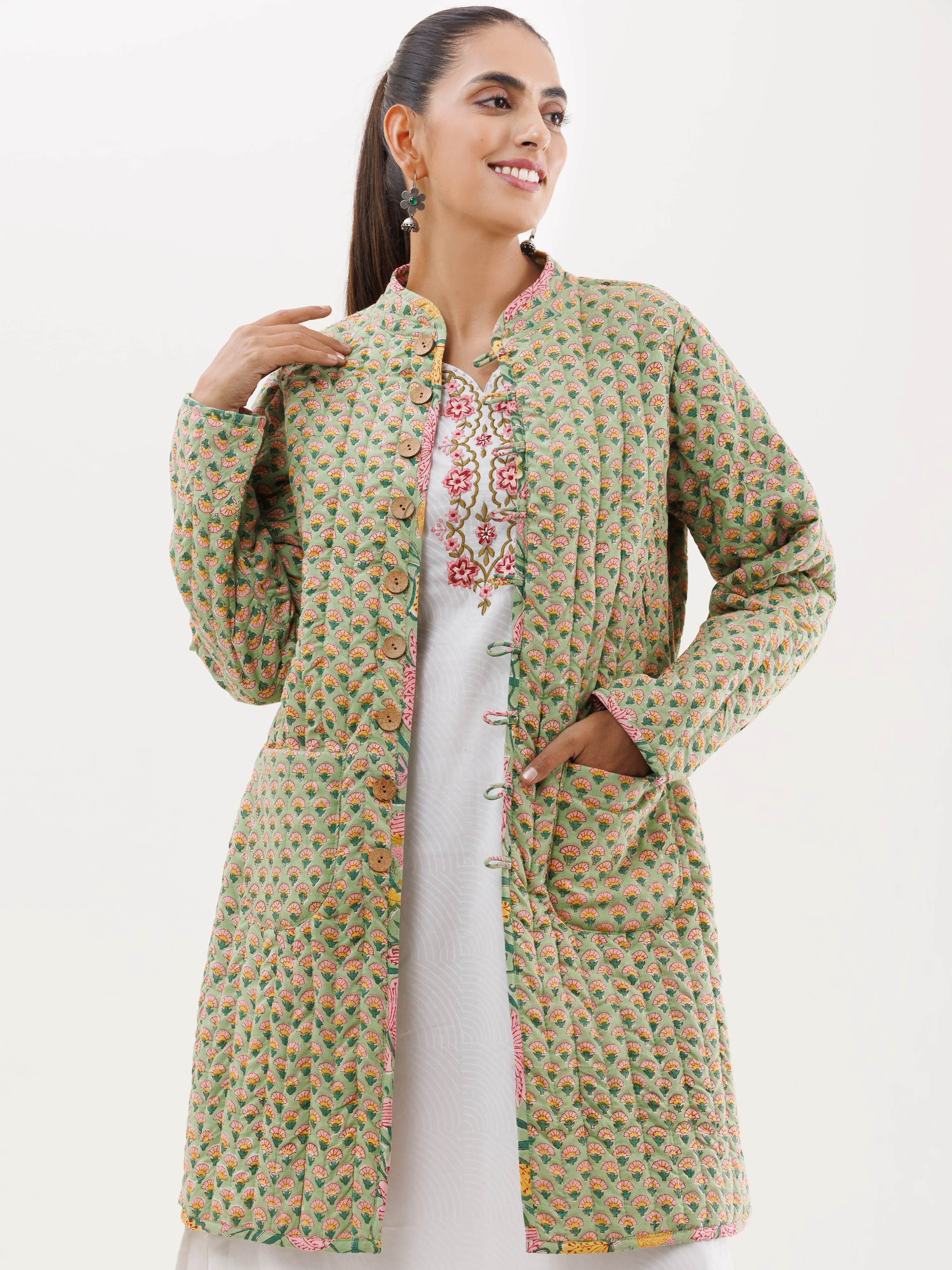 Shishir Juhi Quilted Reversible Jacket