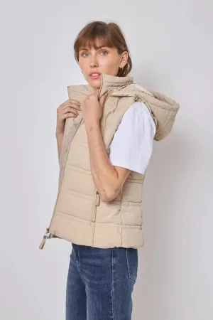 Sleeveless Jacket Beige