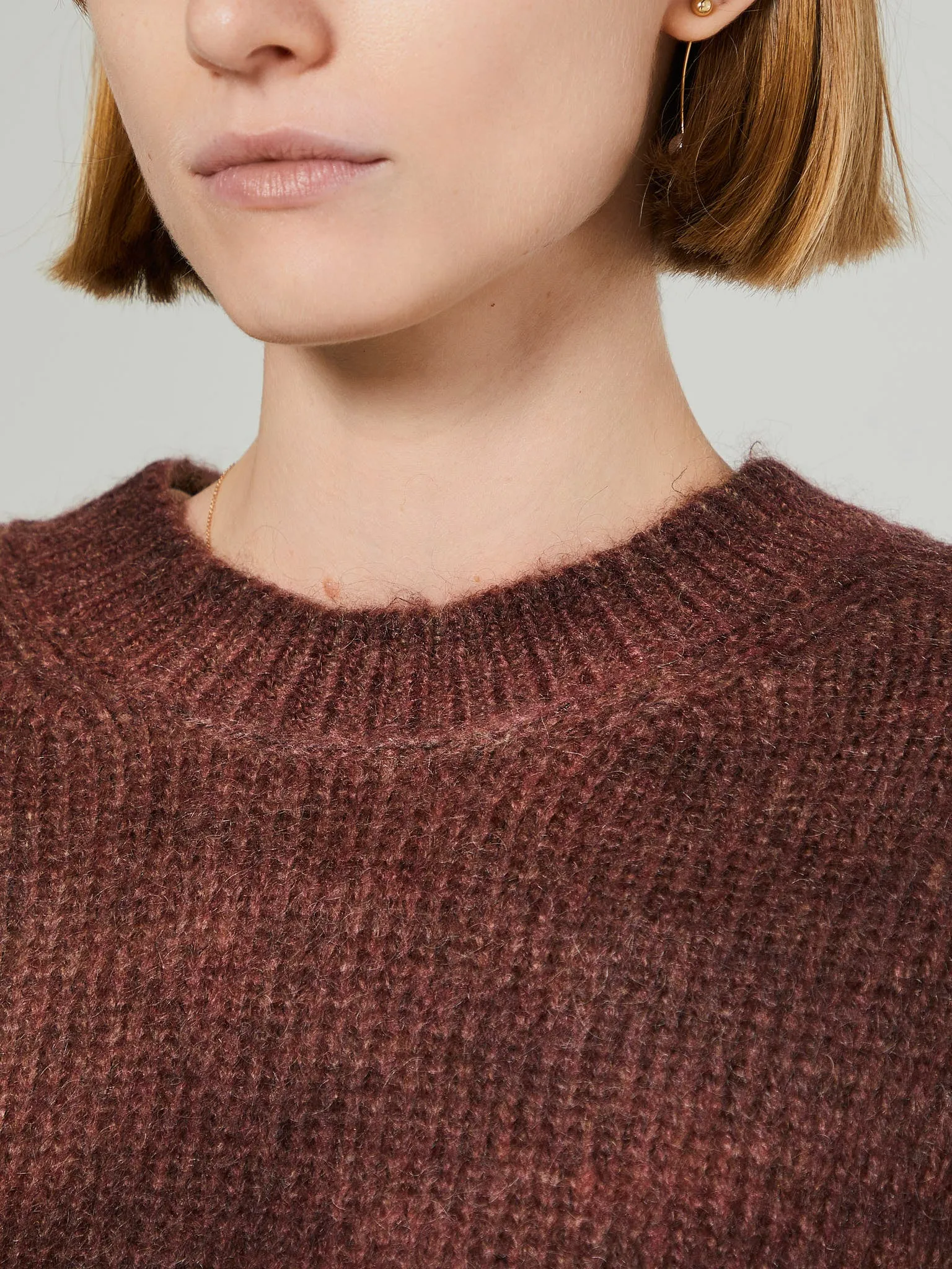 Sprayed Knit Jumper in Rust Red