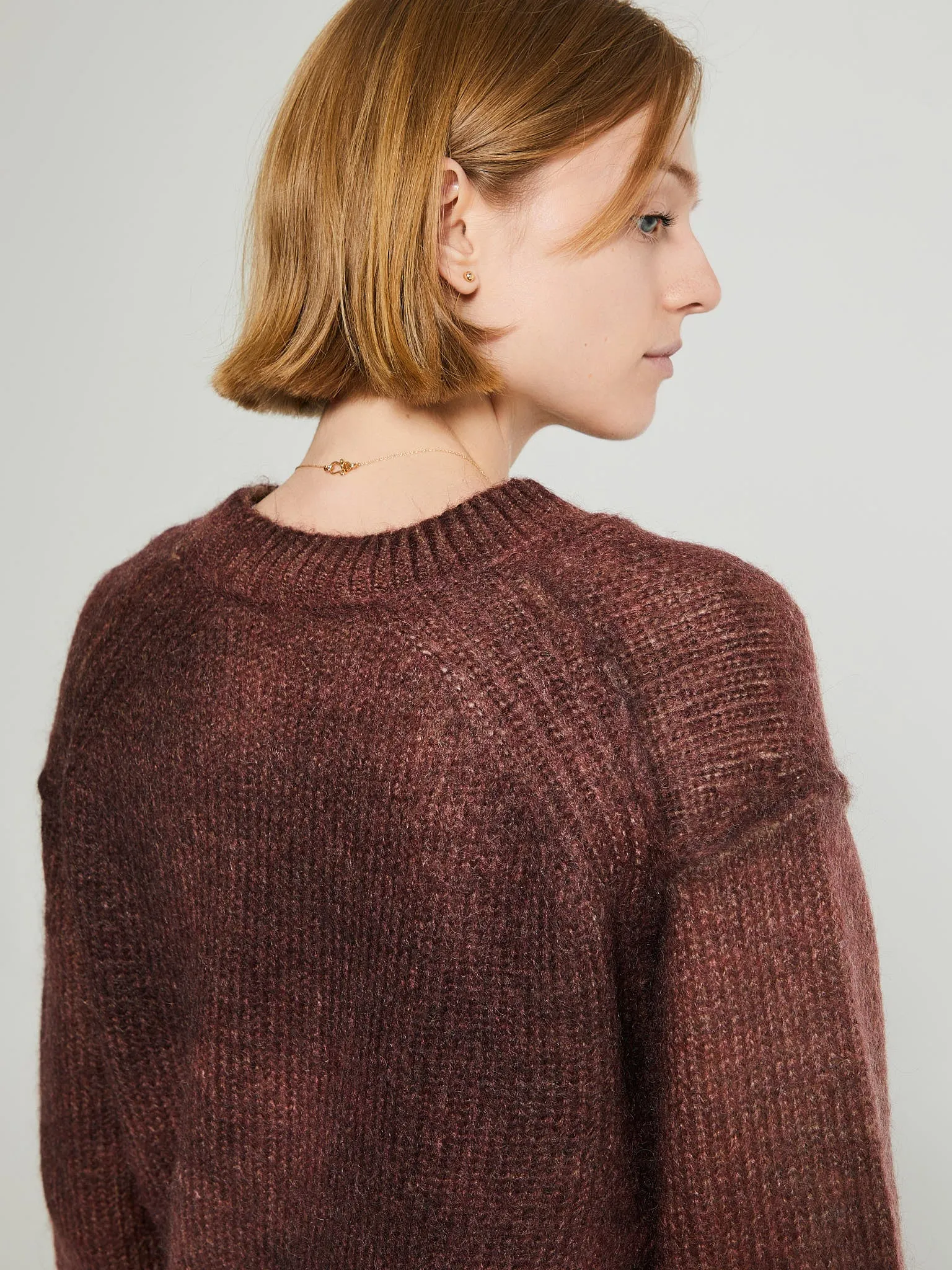 Sprayed Knit Jumper in Rust Red