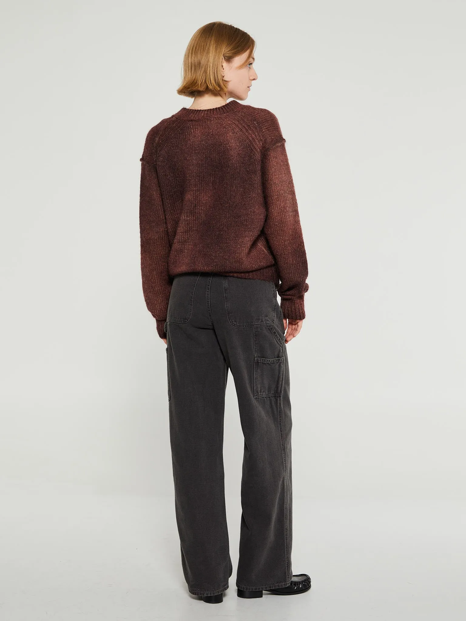 Sprayed Knit Jumper in Rust Red