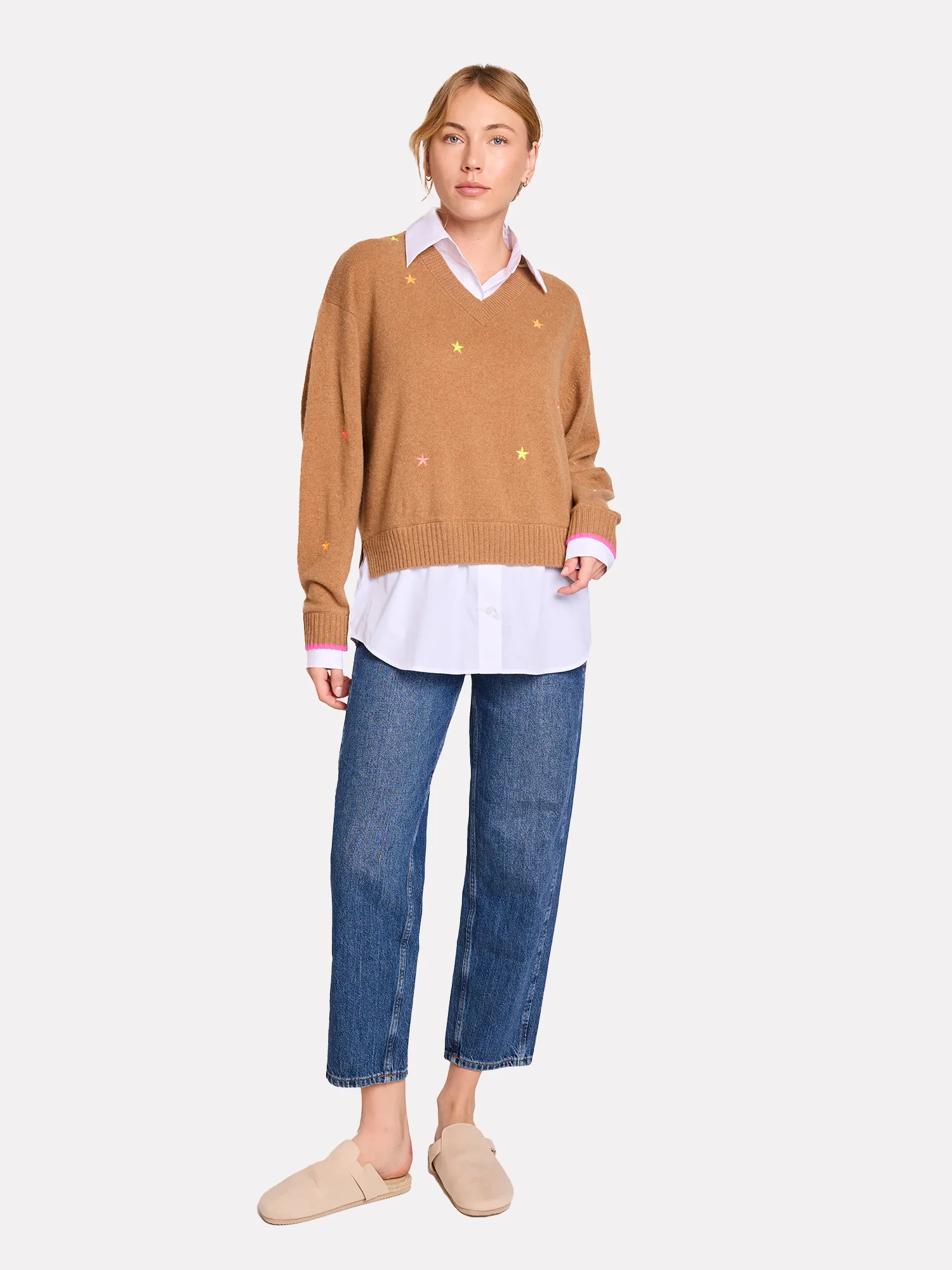 Star Shirting Cashmere V Neck