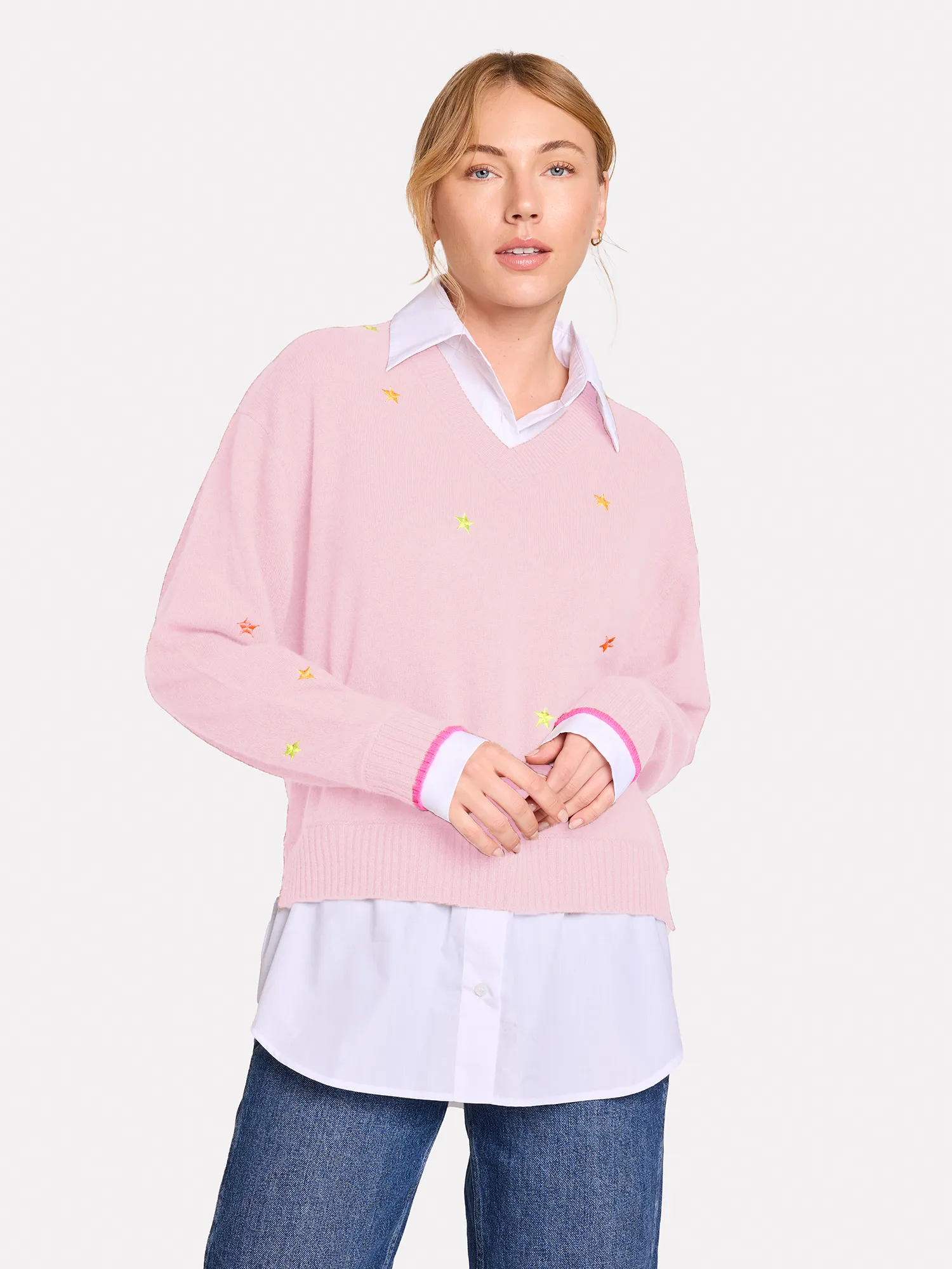 Star Shirting Cashmere V Neck