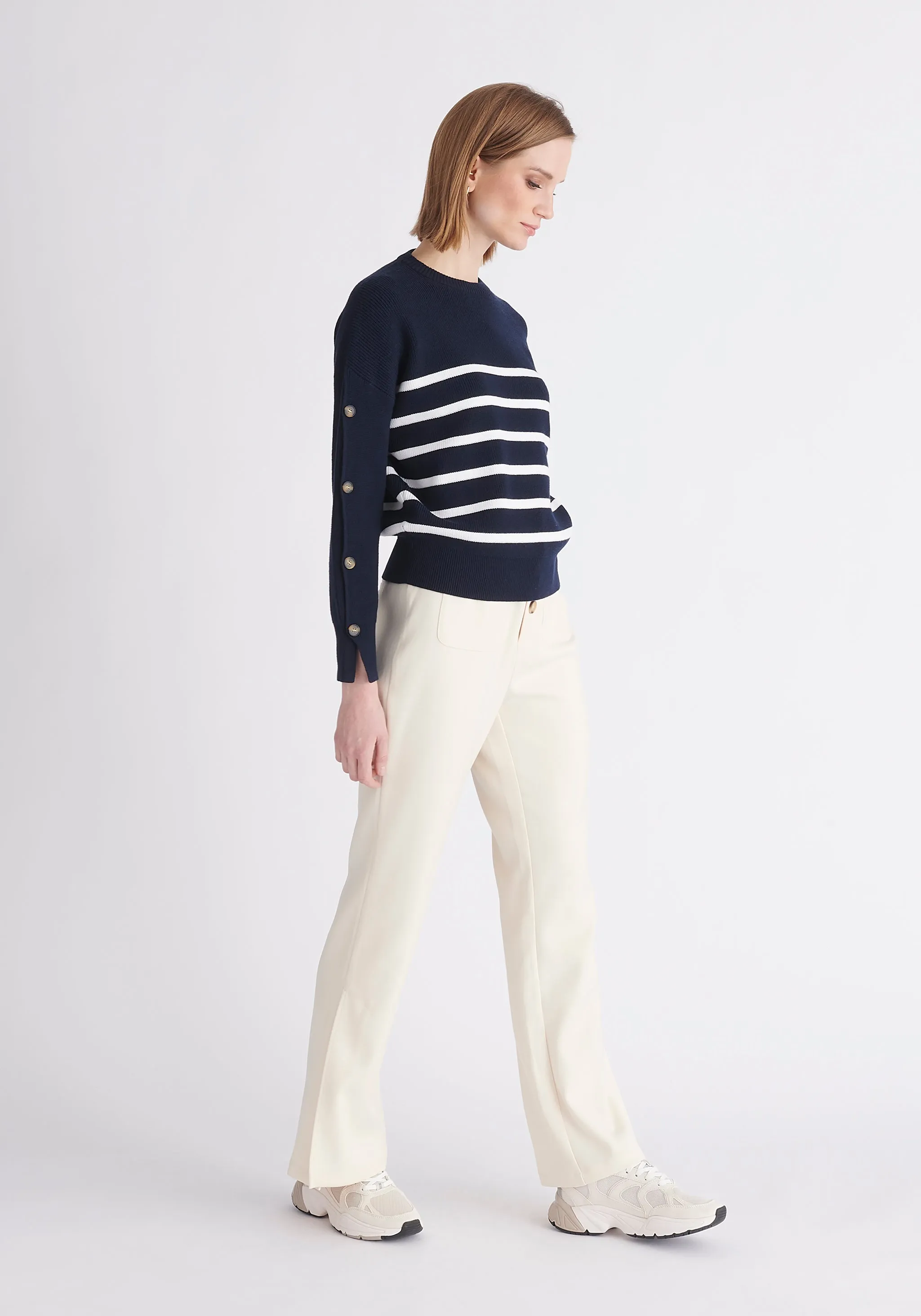 Striped Button Jumper