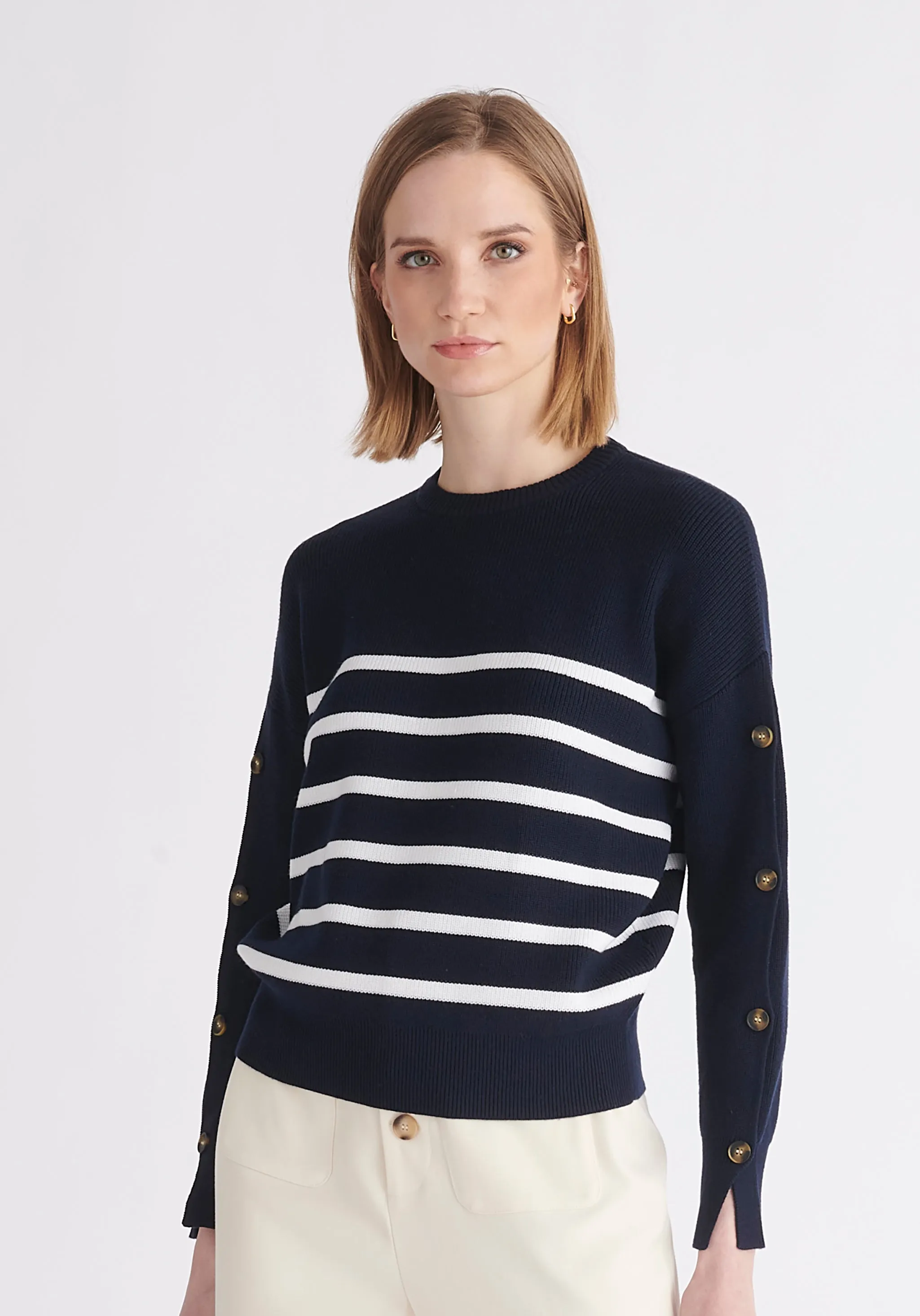 Striped Button Jumper