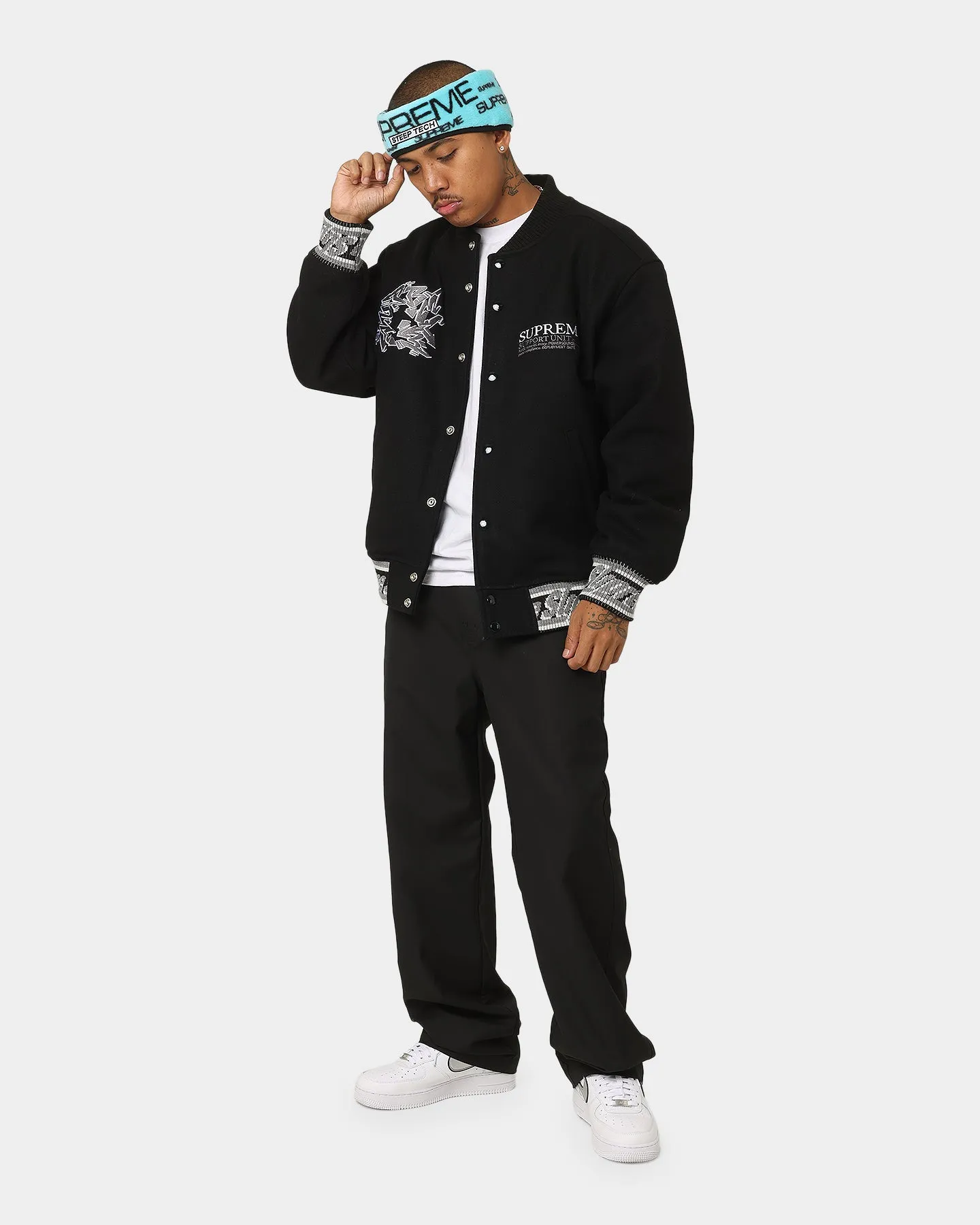 Supreme Support Unit Varsity Jacket Black