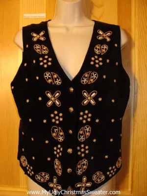 Tacky Ugly Christmas Sweater Party  Vest with Bling (f374)