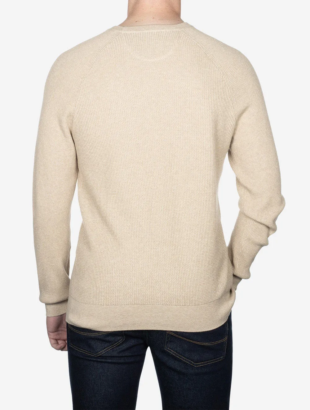 Textured Crewneck Jumper Khaki Tan