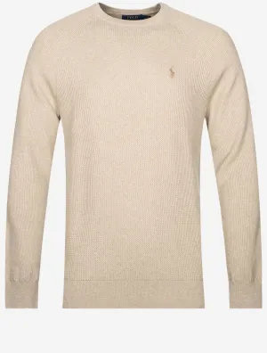 Textured Crewneck Jumper Khaki Tan