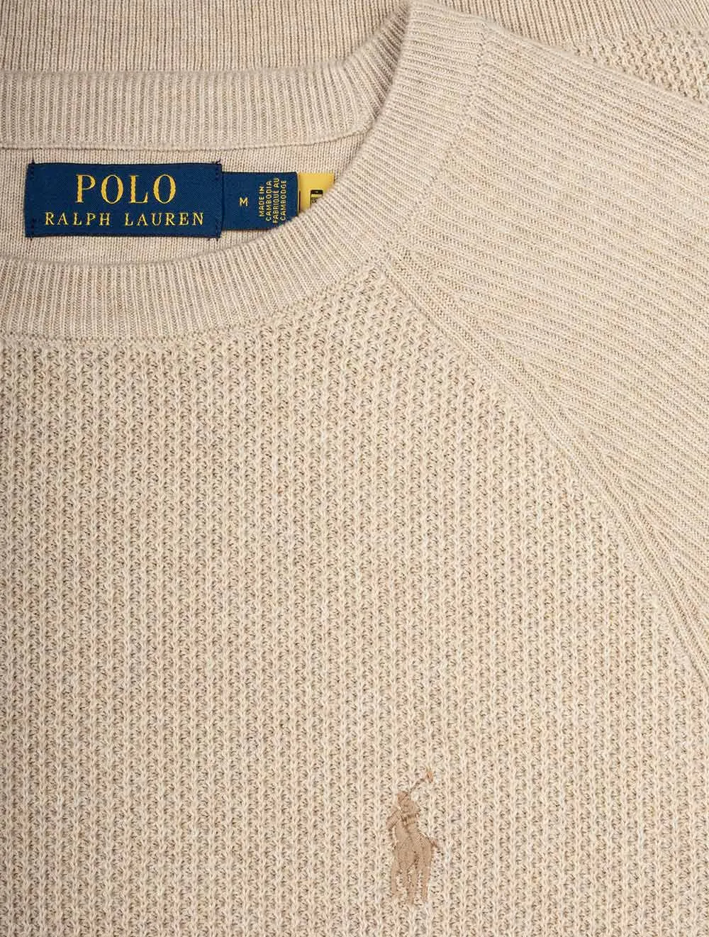 Textured Crewneck Jumper Khaki Tan