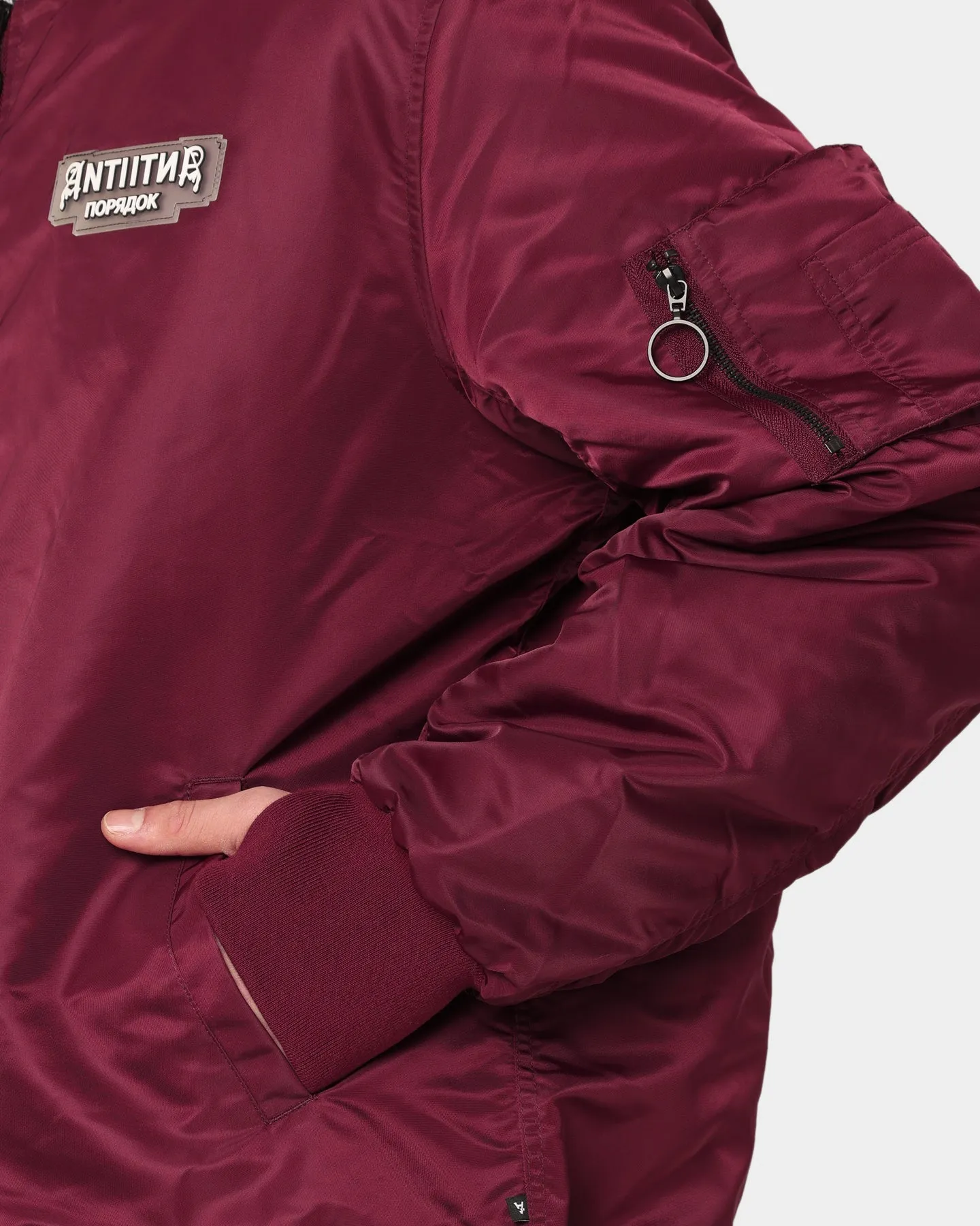 The Anti Order Oblivion Bomber Jacket Dark Burgundy