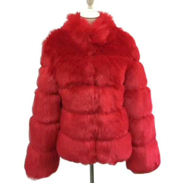 Thick Luxury Faux Fox Fur Coat