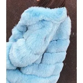 Thick Luxury Faux Fox Fur Coat