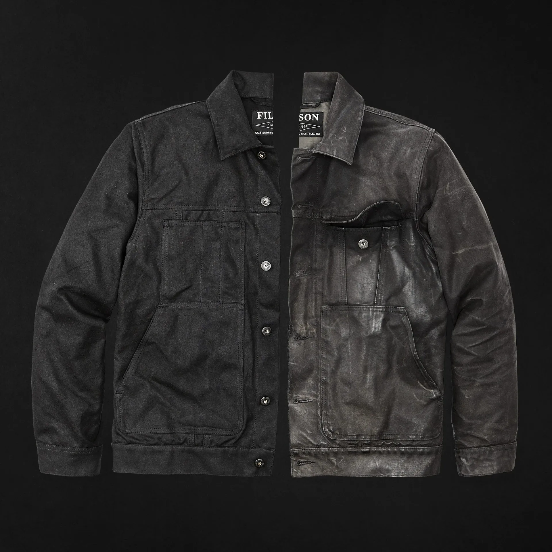 Tin Cloth Short Lined Cruiser Jacket - Black