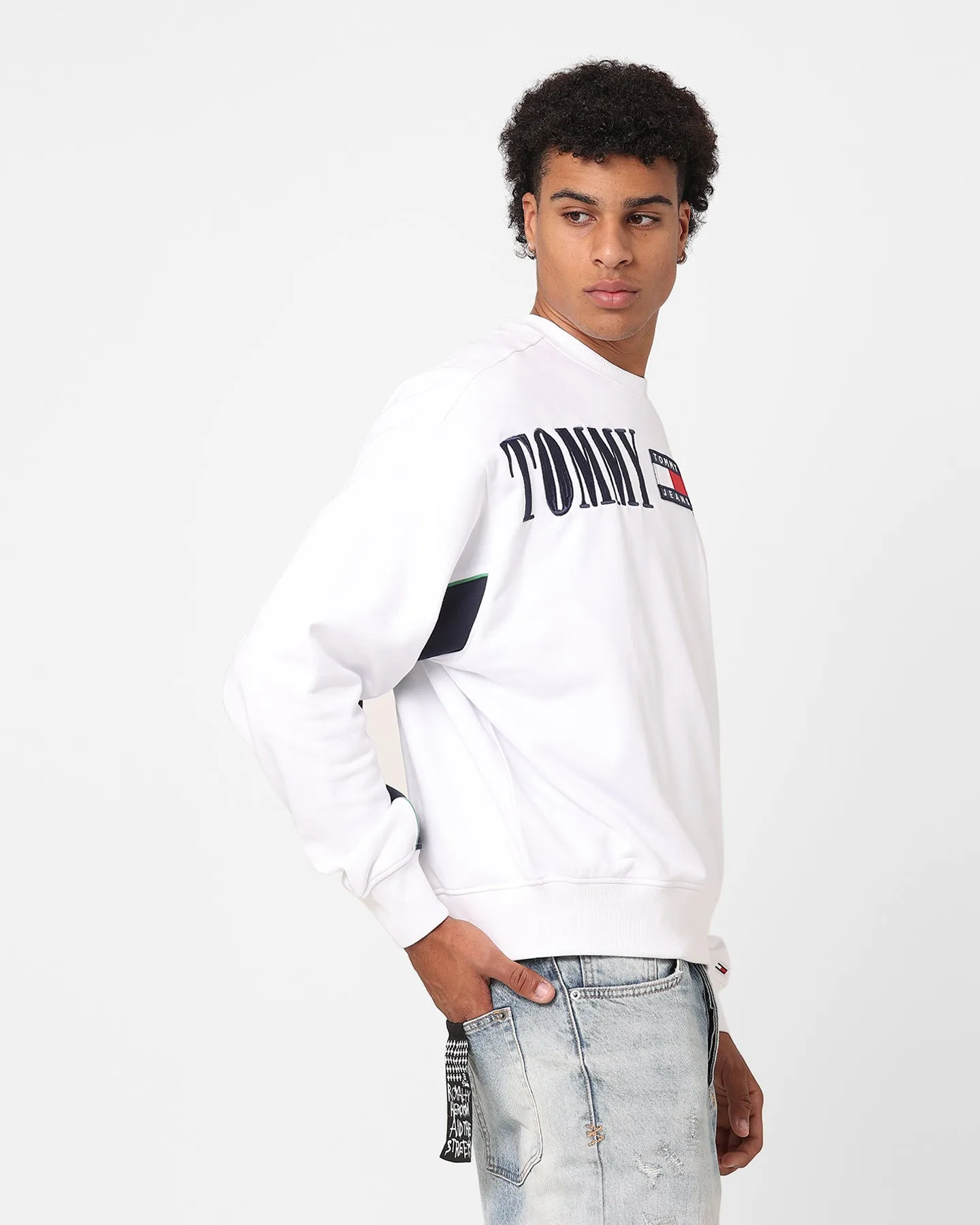 Tommy Jeans Boxy Archive Crewneck White