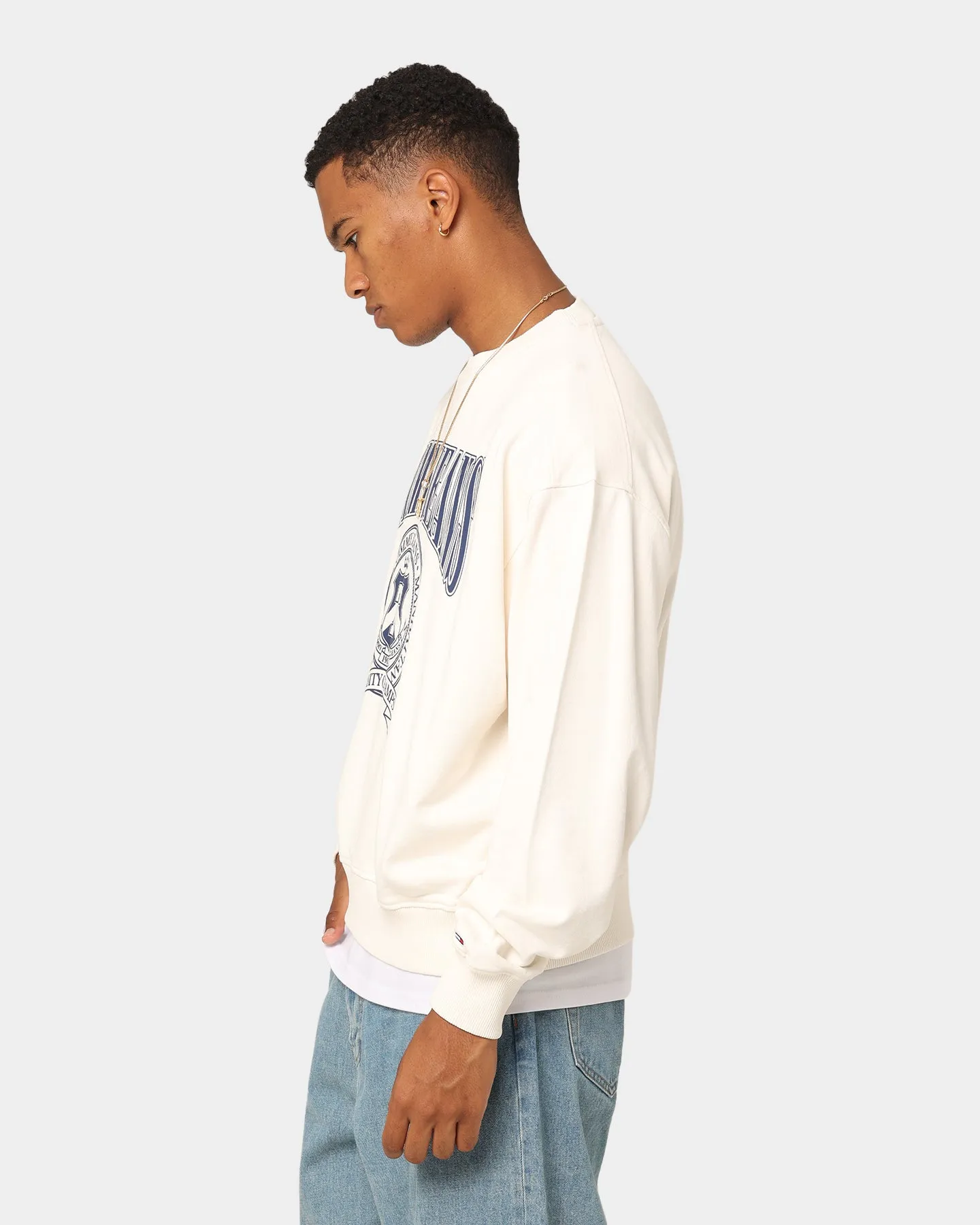 Tommy Jeans TJM Comfort Varsity Crewneck Ancient White