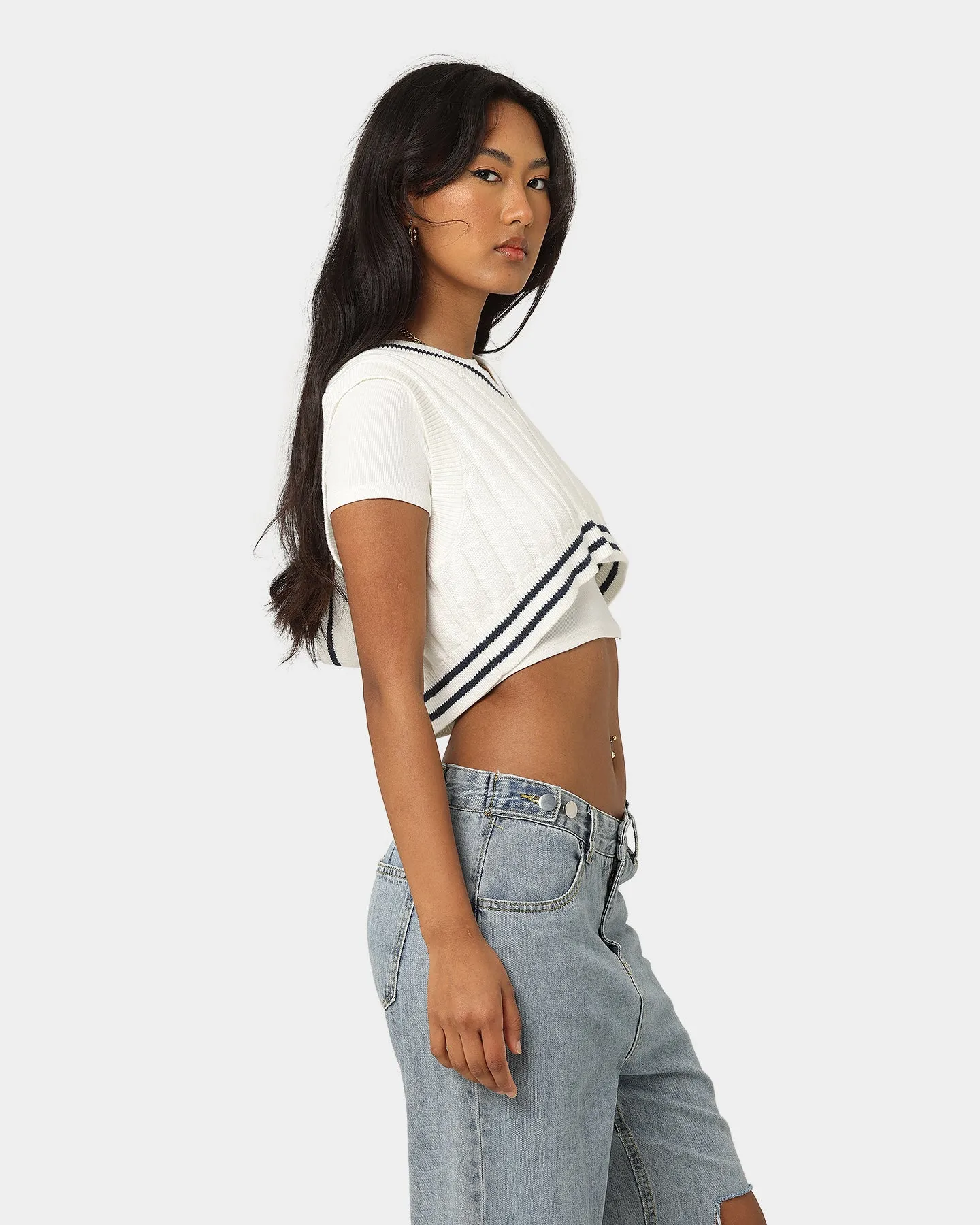 Tommy Jeans Women's Uper Crop Vest Top Ecru