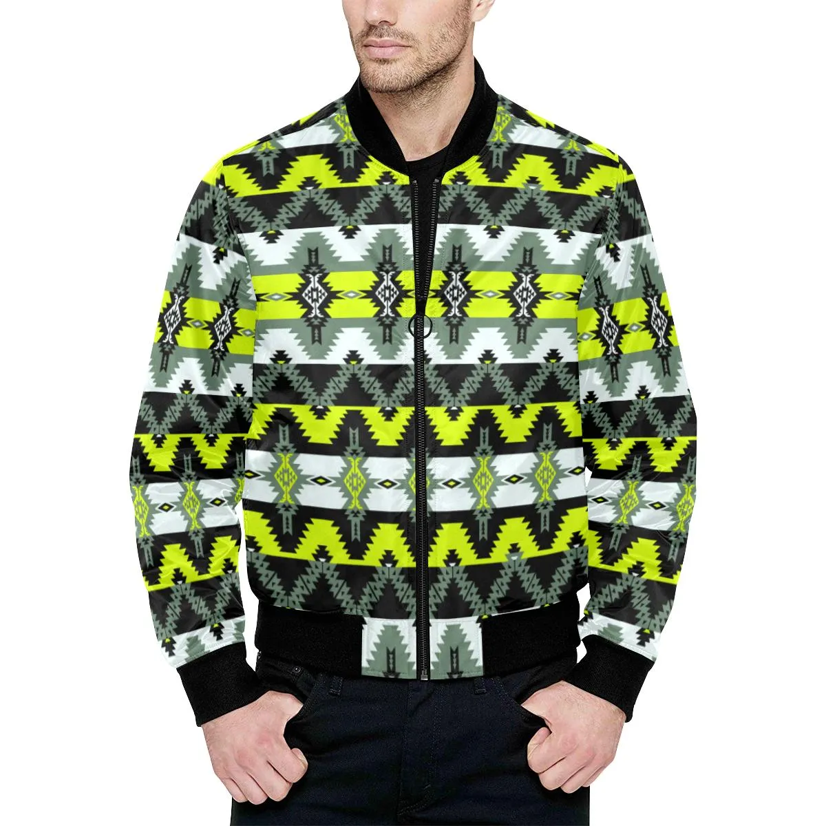 Two Spirit Medicine Quilted Bomber Jacket for Men