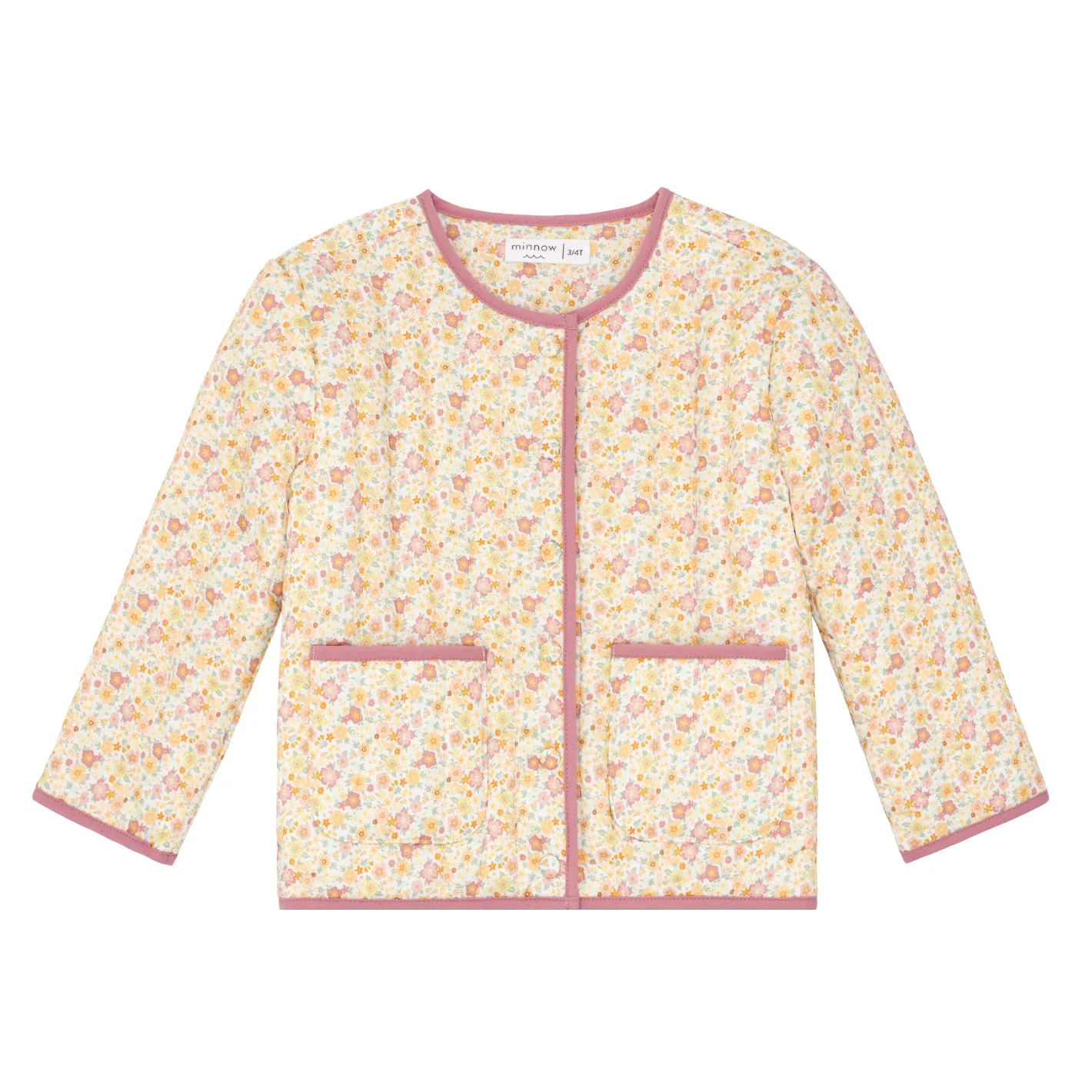 unisex marigold floral quilted jacket