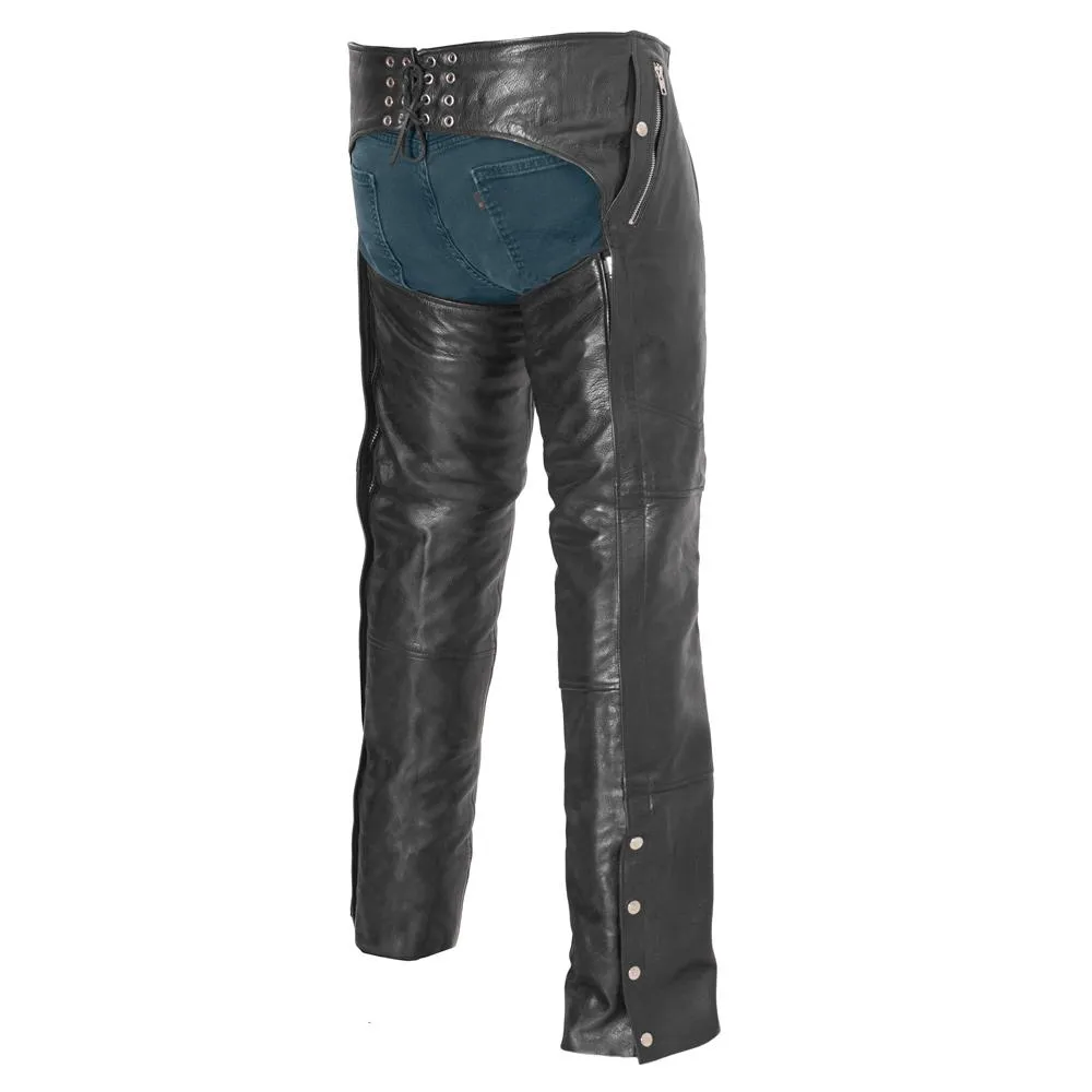 Wind Walker - Unisex Leather Chaps With Gator Skin Snapout Liner