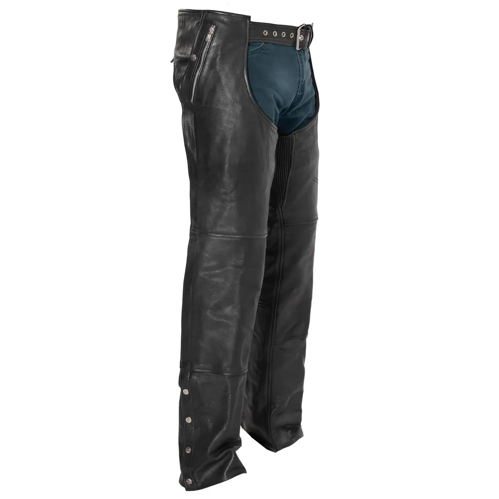 Wind Walker - Unisex Leather Chaps With Gator Skin Snapout Liner