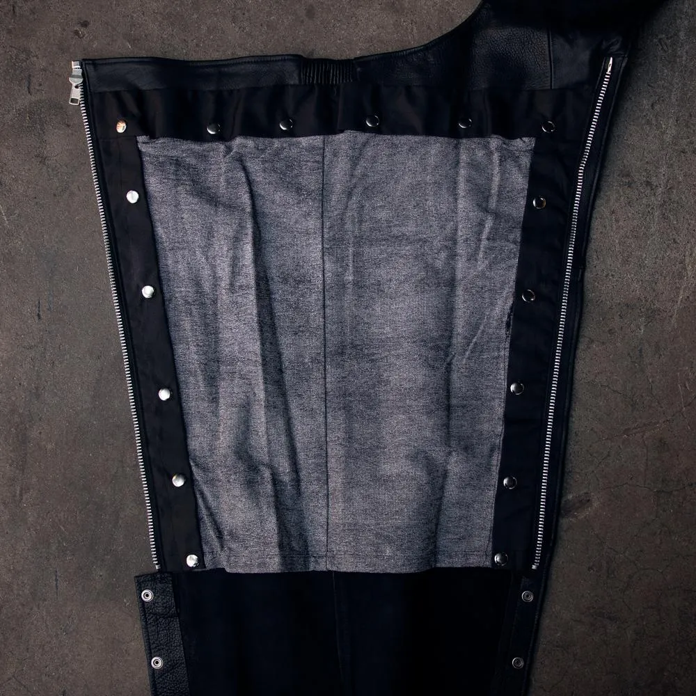 Wind Walker - Unisex Leather Chaps With Gator Skin Snapout Liner