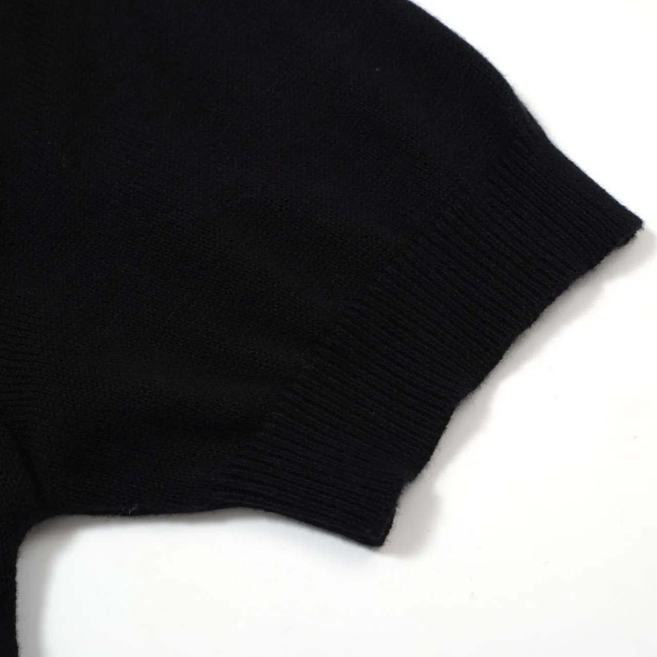 Women Black Lighting Short Sleeves Knitwear