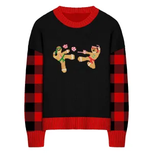 Women's black with red Christmas sweater