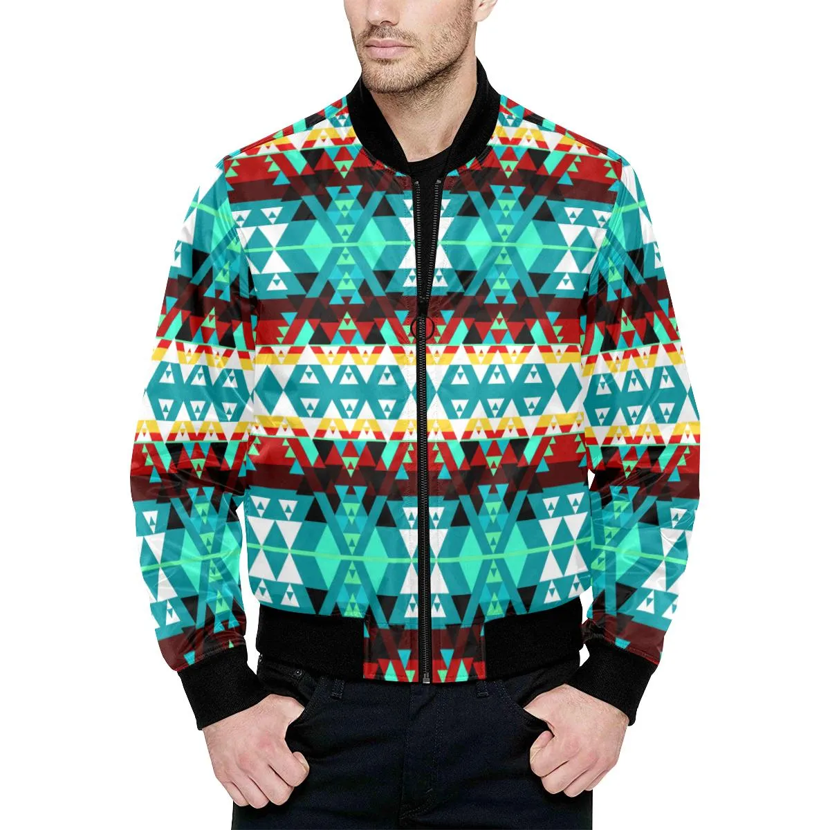 Writing on Stone Wheel Unisex Heavy Bomber Jacket with Quilted Lining