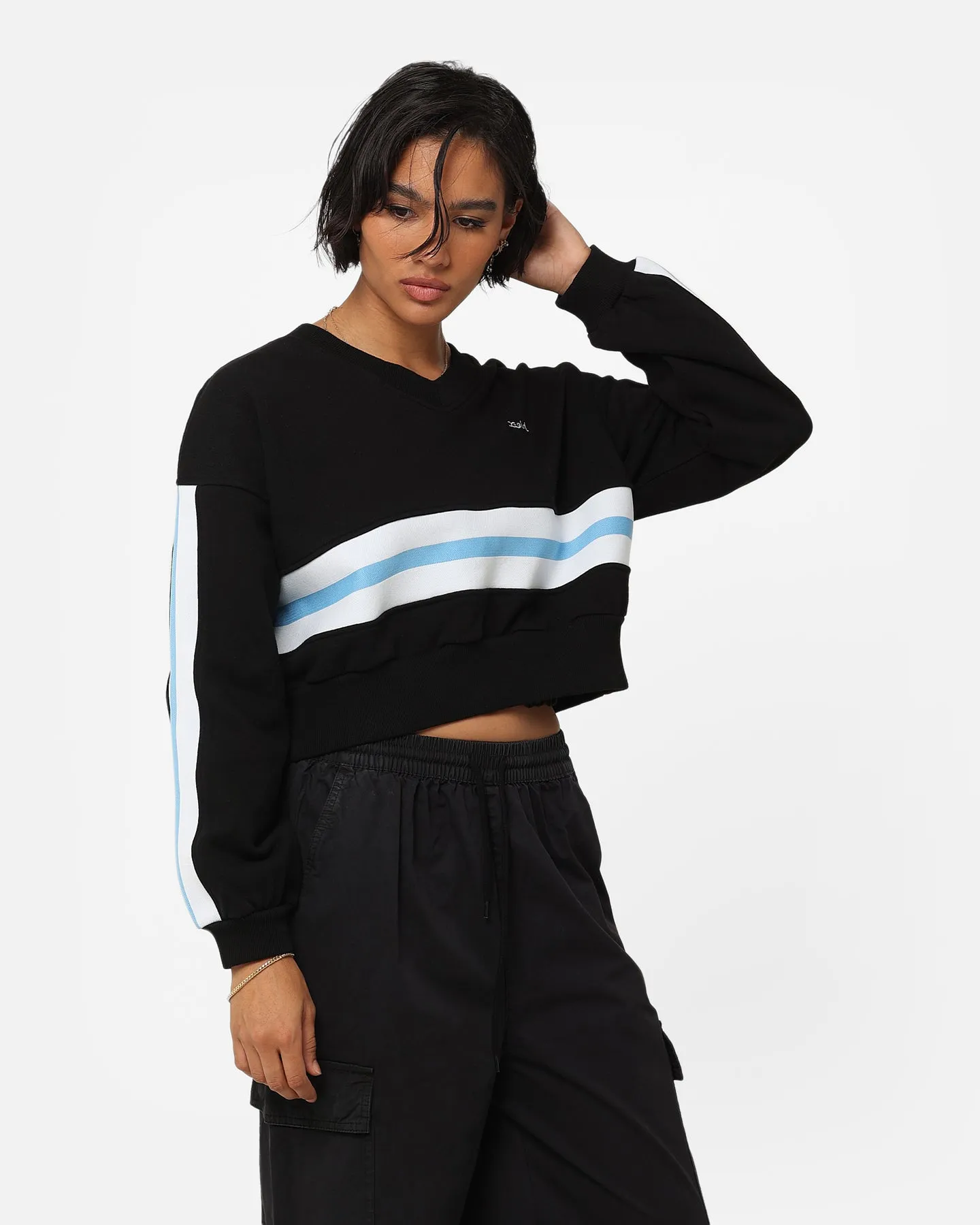 X-Girl Women's Panelled Sweat Top Black