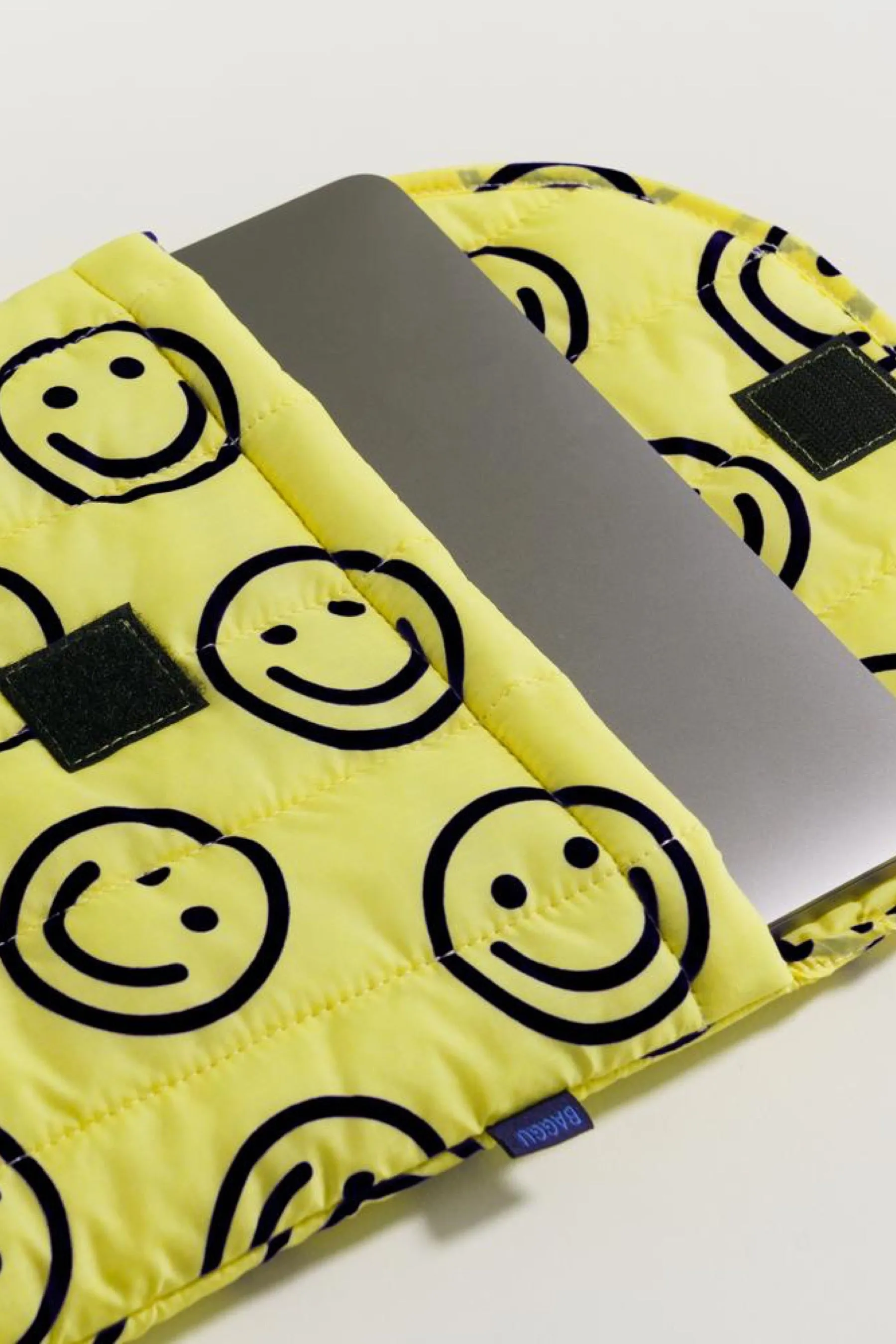 Yellow Happy Puffy Laptop Sleeve