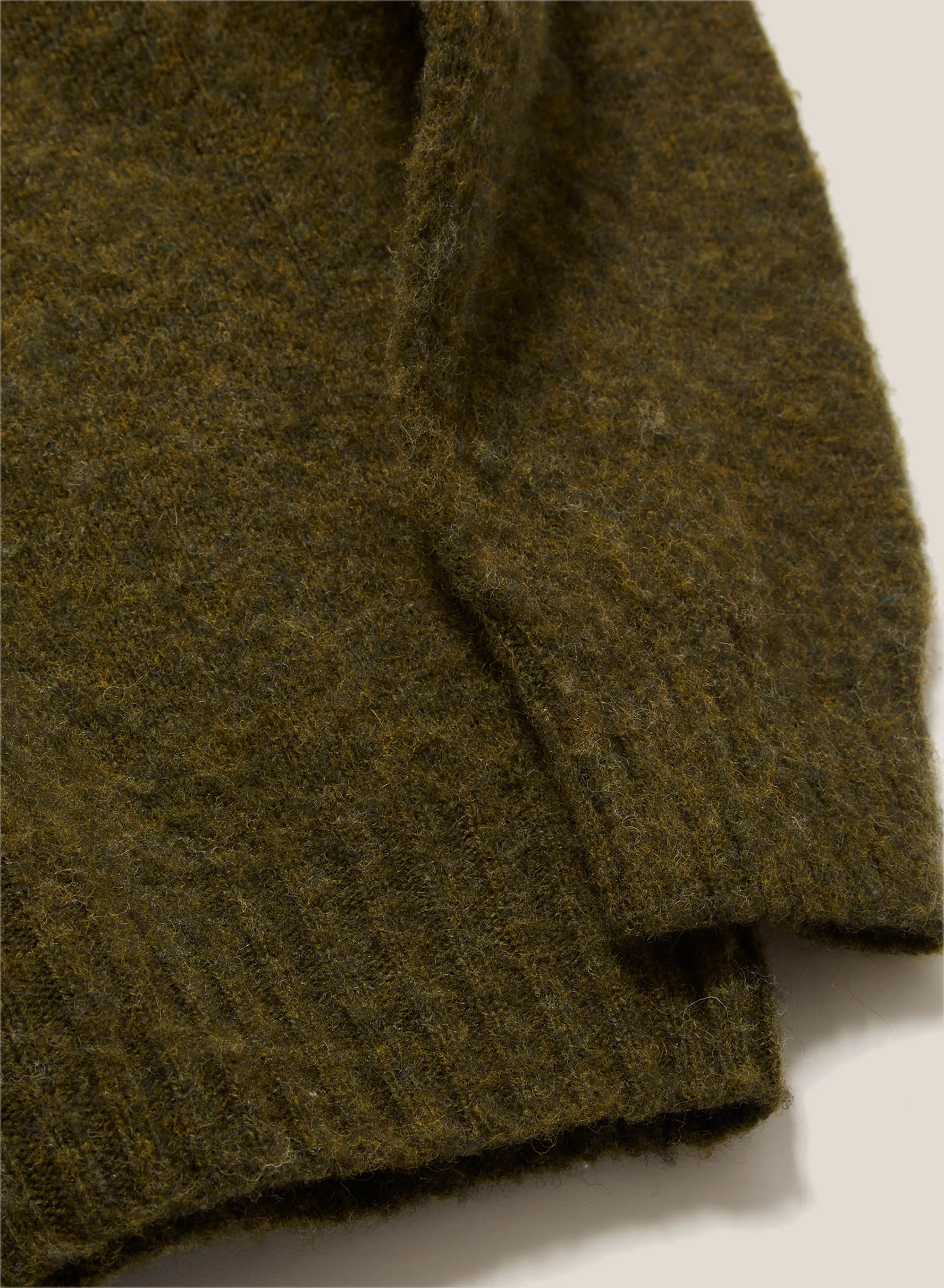 YMC Mens Suedehead Crew Knit Dark Green